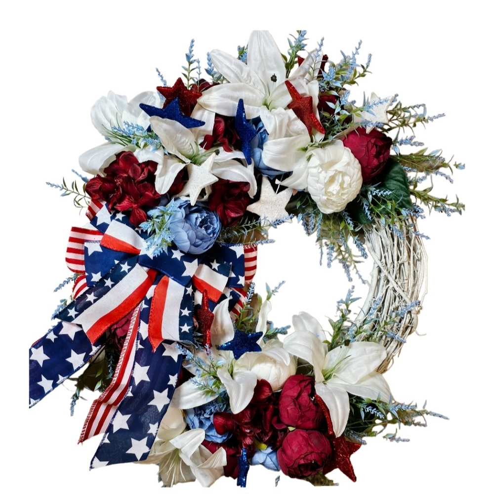 Floral Patriotic Wreath